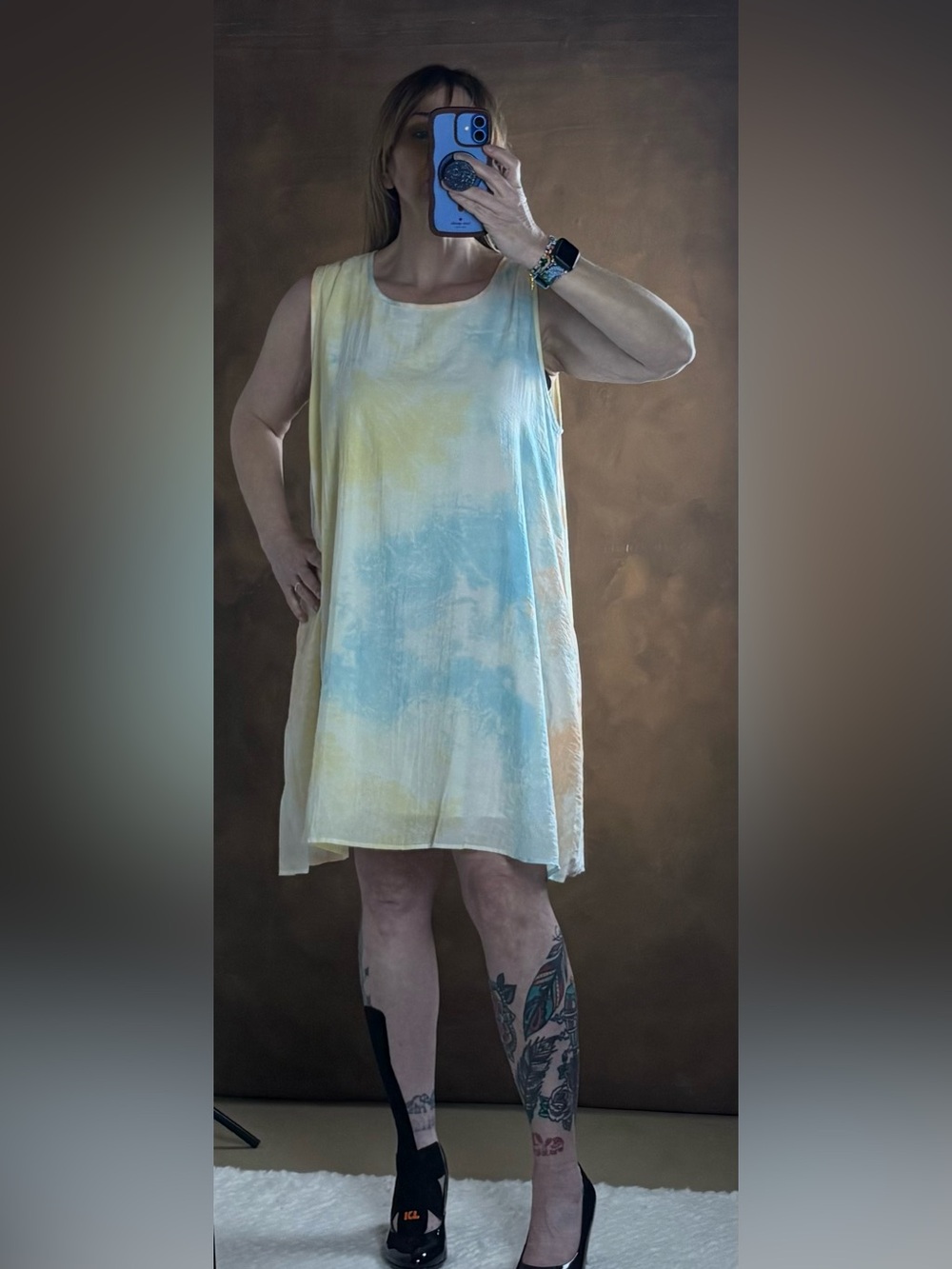 Colorful Sleeveless Tie-Dye Mini Dress